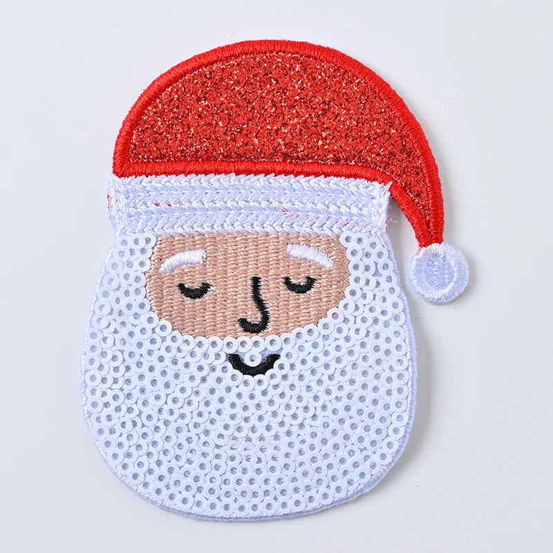 Custom sequin christmas patch iron On Chenille Embroidery Patches With Sequin