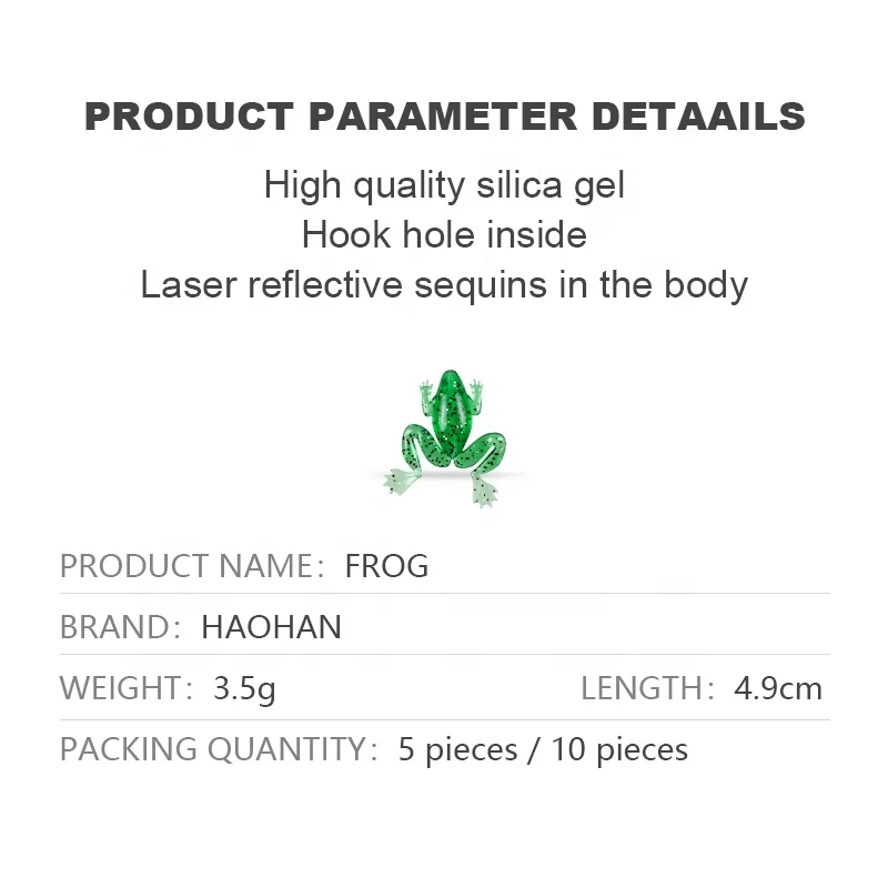 Soft frog soft bait Lure bait Bionic floating frog 1kg 3.5g long shot fishing black fish and bass soft plastic lures