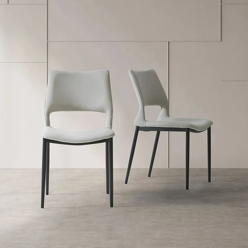 Luxury Modern Metal Legs Dining Chair Leather Makeup Chair Dining chair