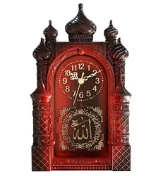 Hot Sale Antique Wood Plastic Islamic Wall Clock Muslim Azan Home Decor Eid Ramadan Clock