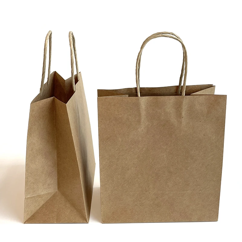Минимальный заказ 500 шт. стоячий коричневый пакет из крафт-бумаги пакеты для упаковки сушеных продуктов с ручками в наличии низкая цена для продажи