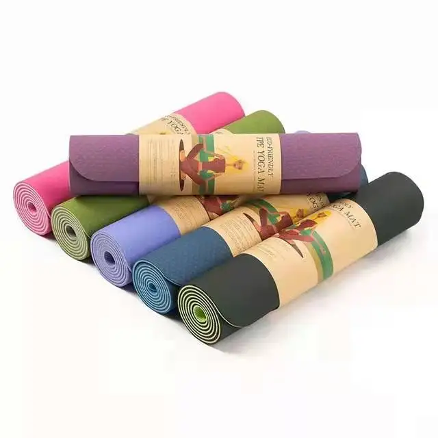 Wholesale Gymnastics Equipment Custom Print Logo Fitness Eco Friendly TPE Yoga Mat