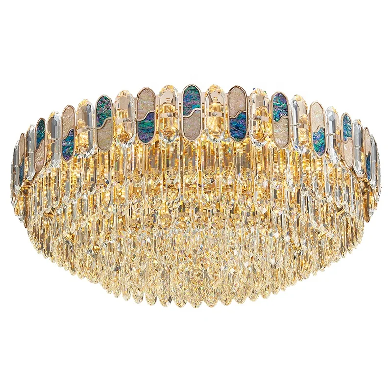 Modern Golden Led Ceiling Crystal Luxury Chandelier For Living Room Bedroom Hotel Lobby