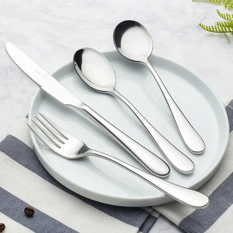 Wholesale price silverware cutlery silver cutlery set 4/6 piece set kitchen essential
