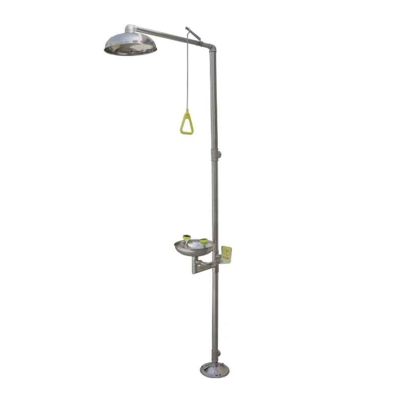 High Quality Chinese Safety Product Aluminum Base Stainless Steel 304 Emergency Shower & Eyewash Combination Station