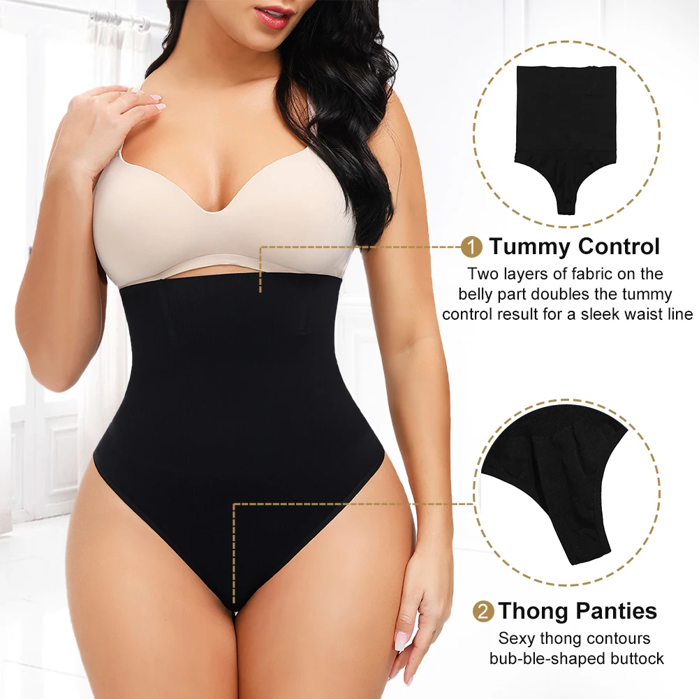 
High Waist Cincher Girdle Tummy Control Body Shaper Slimmer Sexy Thong Panty 