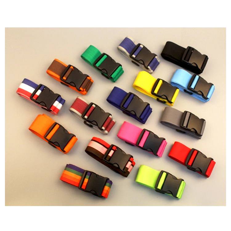 Custom Sublimated Print Logo Suitcase Strap With Tsa Lock Buckle Woven Nylon Pp Polyester Travel Luggage Belt Strap