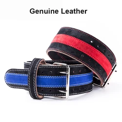 High Quality Unisex Authentic Leather Gym Back Support Weight Lifting Belt