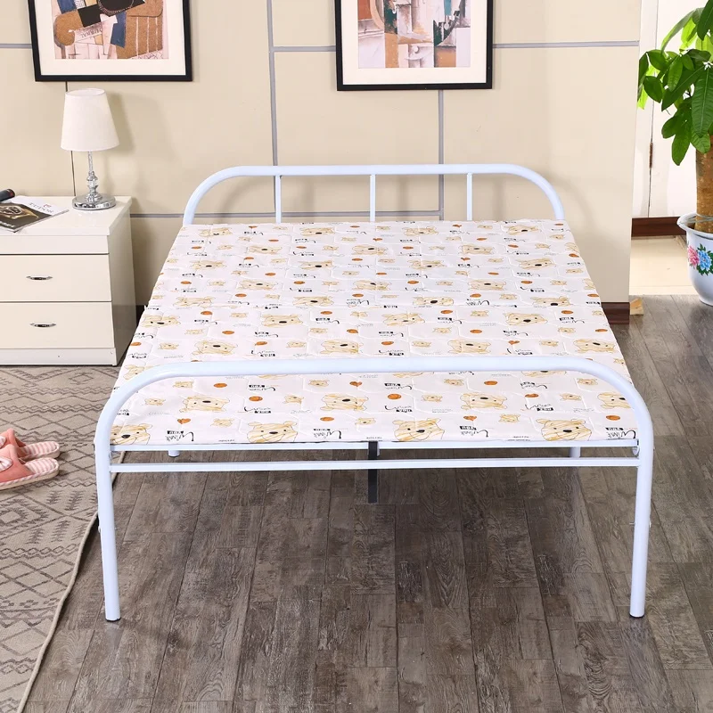 Home Furniture Cheap Metal Folding Bed Heavy Duty Steel Space Saving Guest Bed
