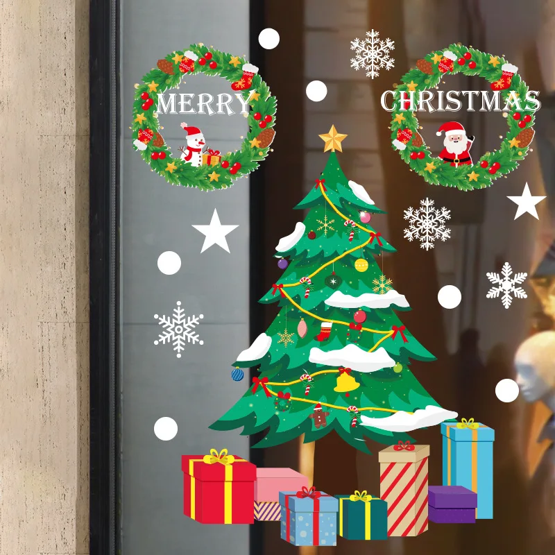 2023 2024 new decorative deer christmas window stickers for window sticker decor