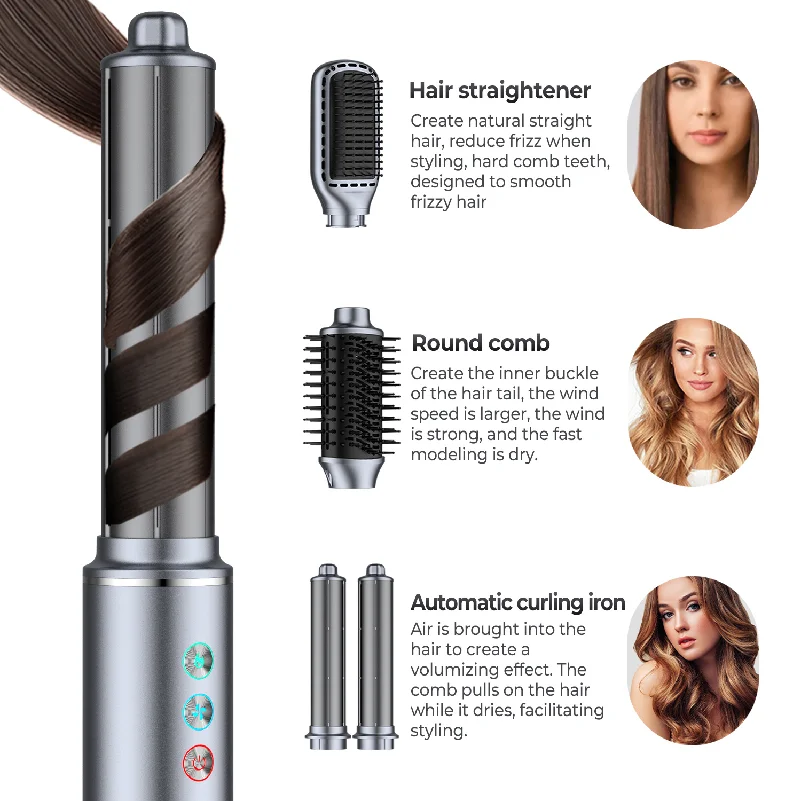 Hairdresser One Click Switch Multifunctional Hairdresser 5 In 1 Hair Dryer Metal Aluminum Hair Dryer