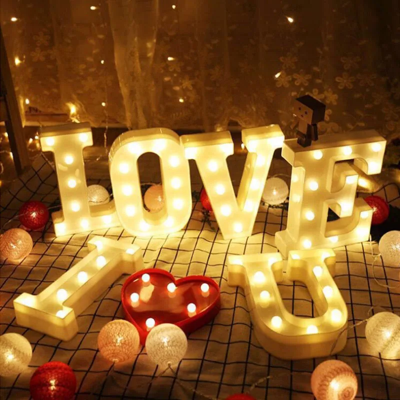 Best Selling Quality Illuminated Hotsales Love Happy Birthday led light love letter lights 3d neon sign lights led letters