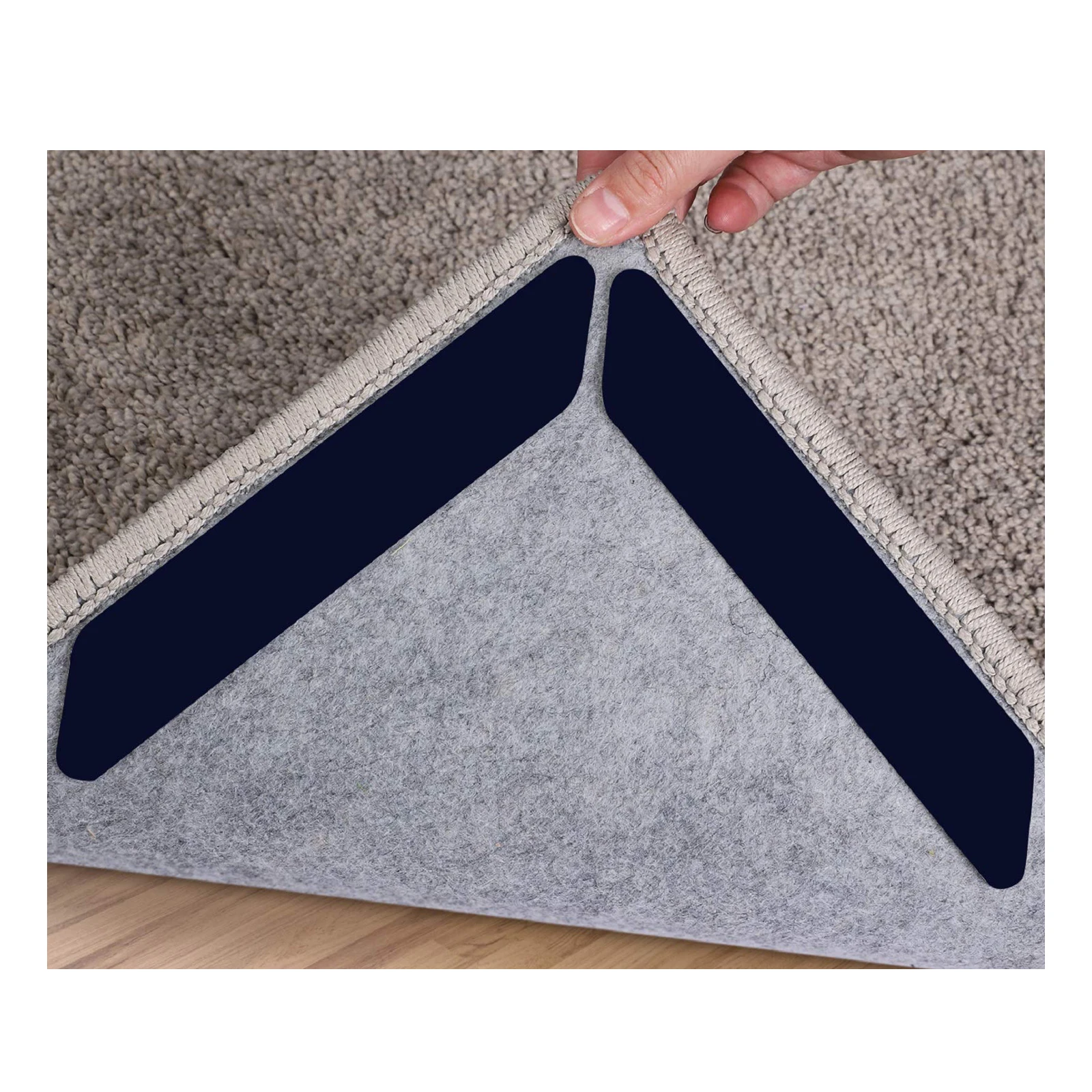 Keep Area Rug Flat Grips Carpet Corners Washable Dual Sided Anti Curl Corner Side Extra Strong Gripper for Rugs