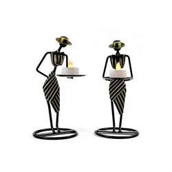 Creative western style etiquette waiter character candle holder home hotel restaurant decorations