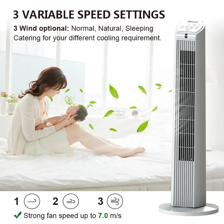 LED Indicator Plastic Housing 45W Ac Motor 30 Inch Electric Tower Fan
