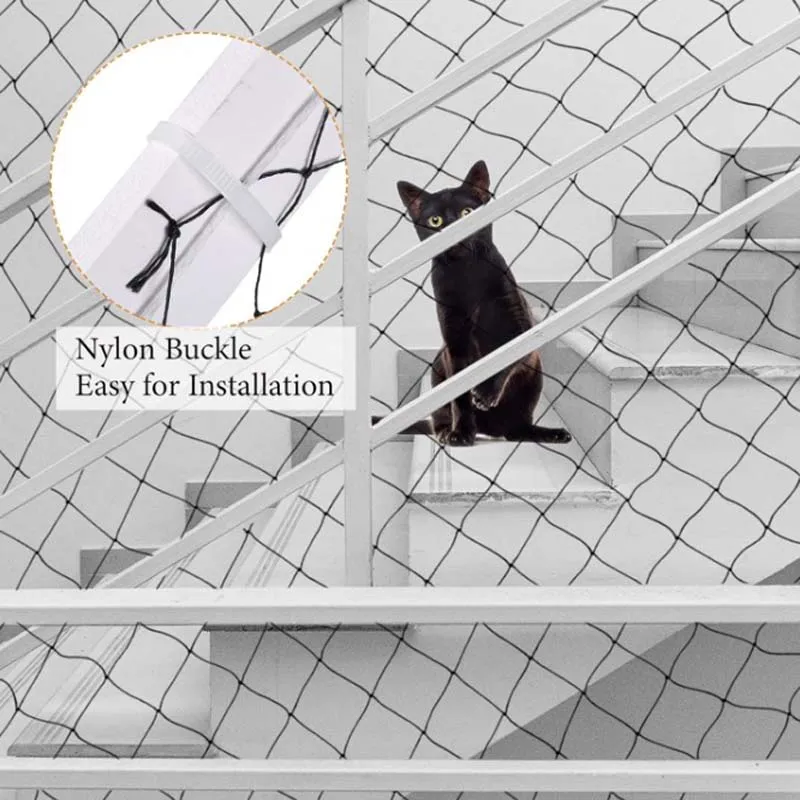 Cat Balcony Net Anti Fall Fence Plastic Nylon Steel Wire Grid Dog Pet Mesh Garden Netting for Window Stair Pets Guard Protection