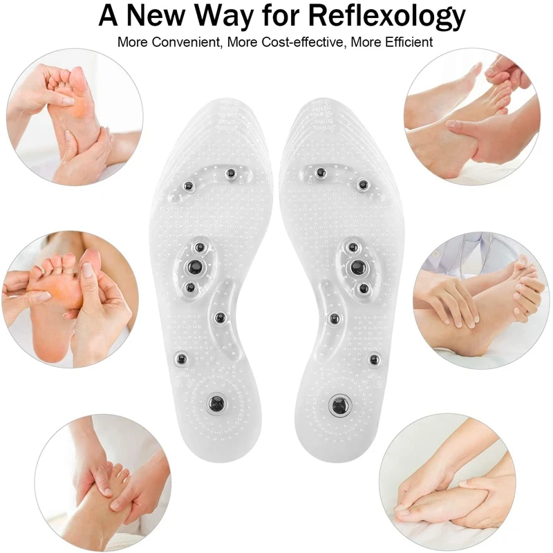 Foot Acupressure Shoe Pads Lose Weight Magnetic Insoles Foot Pain Relief Therapeutic Acupuncture Close Box Shoes Insoles