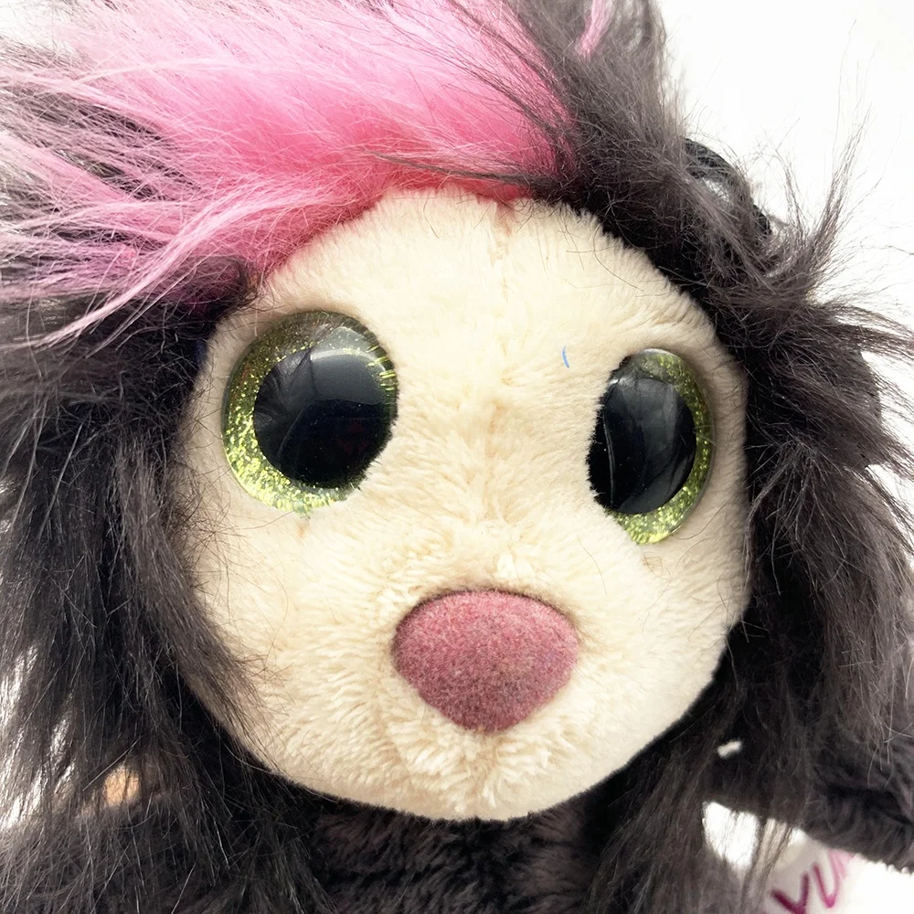 China manufacturer stuffed big eyes animal toys soft long hair purple doll stuffed baby toy
