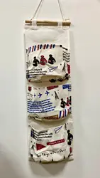 Hot selling new three pocket large dormitory wall mobile phone hanging storage student bedroom storage bag