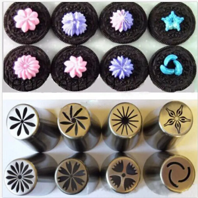 russian pastry nozzles Stainless Steel Russian Cake Icing Piping Nozzles Cake Decorations Supplies Cake Nozzles Tips Sets