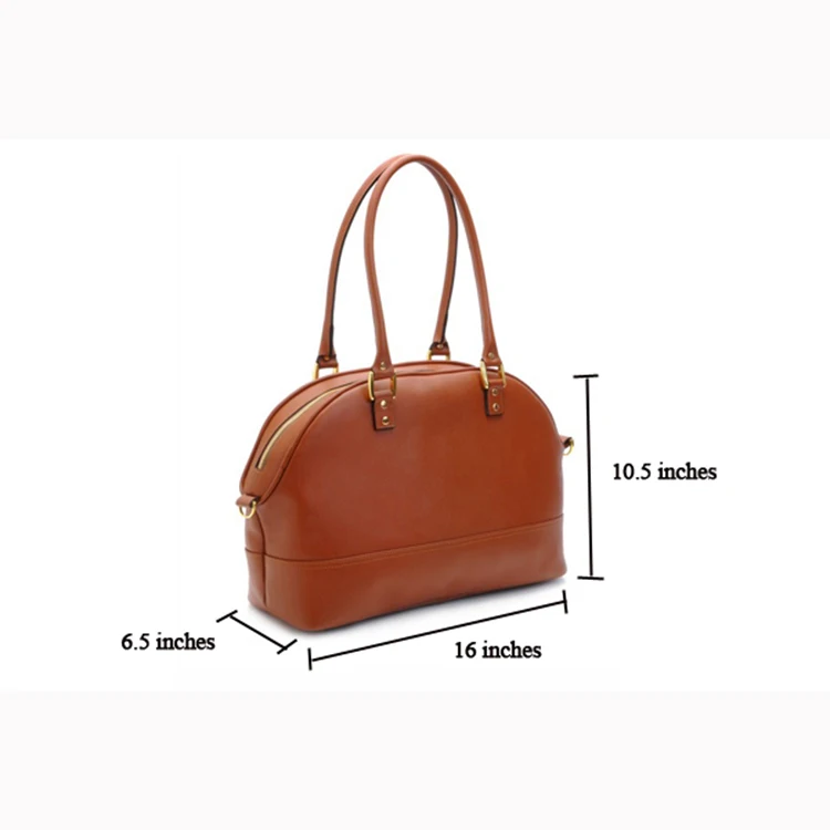 Elegant Fashion Lady Handbag Brown Vegan Leather Dslr Camera Bag