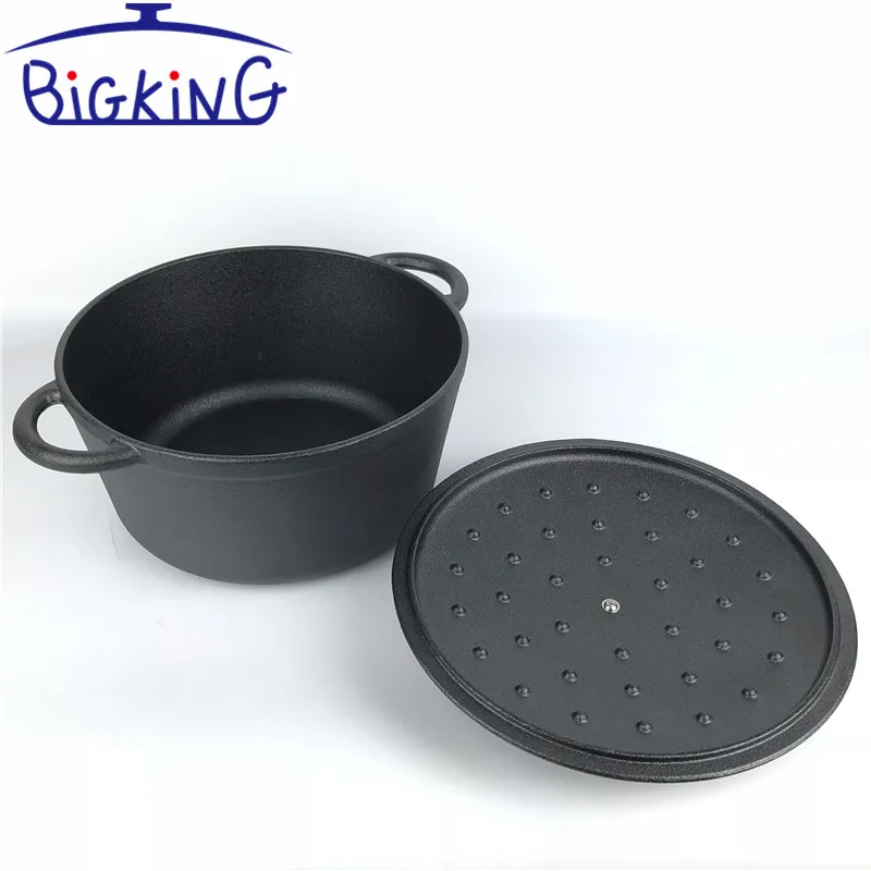 Pre-seasoned Cast Iron Round Casserole with Lid