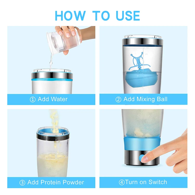Wholesale 450ml 16oz Colorful Eco Friendly Custom Logo Electric Plastic Gym Protein Shaker Bottle