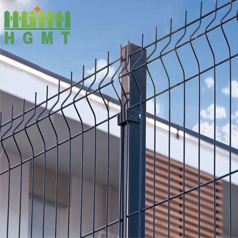 Outdoor Garden Decorative High Security Galvanized Bending Welded Wire Mesh 3D Fence Panel with Gate and Square Post