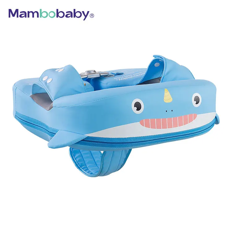 Mambobaby narwhal waist should float non inflatable boat kids baby float air free swimming ring float with crotch strap
