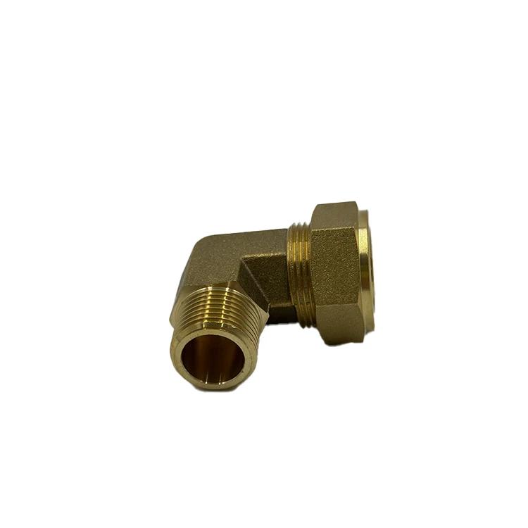 Compact Brass Fittings 90-Degree Connections Solar Energy Installations Externally Threaded Brass Elbow