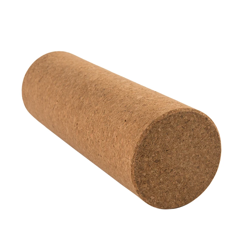 2023 Portable  Massage Column Custom Logo Anti Slip Durable Eco Friendly 30CM Yoga Pilates Foam Roller Natural Cork Yoga Roller