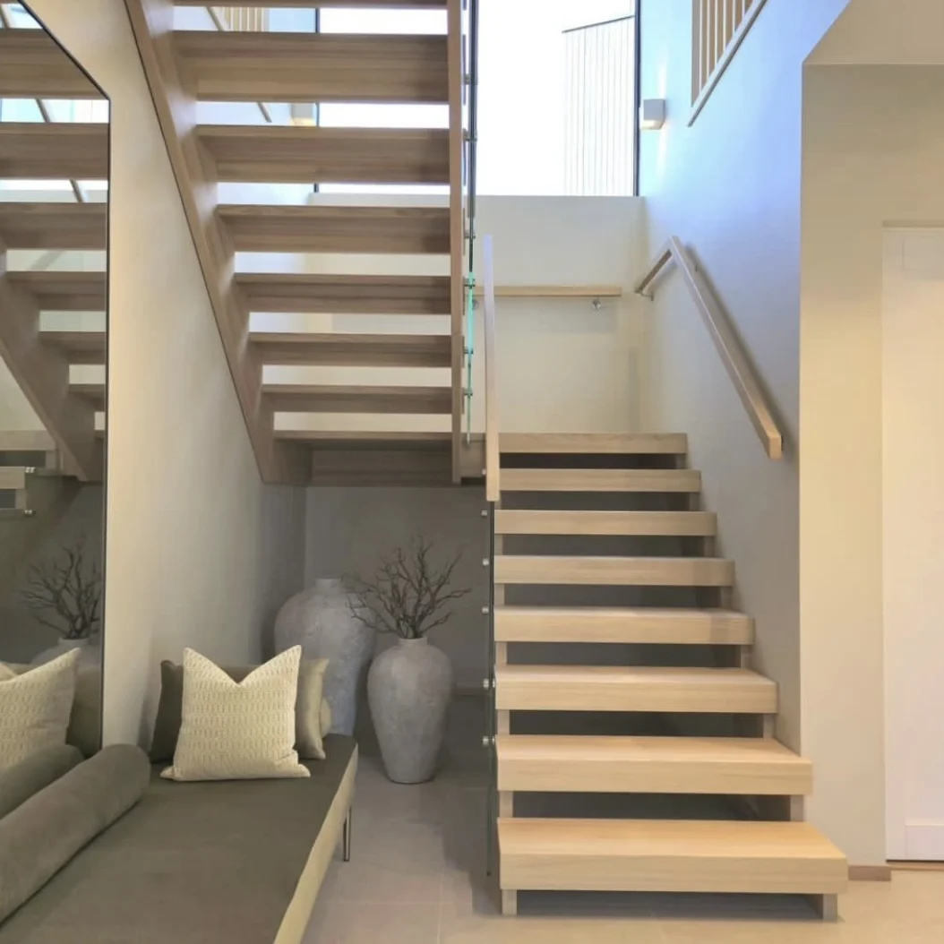 Rising commercial American high-end design indoor straight staircase indoor straight stairs internal straight staircase