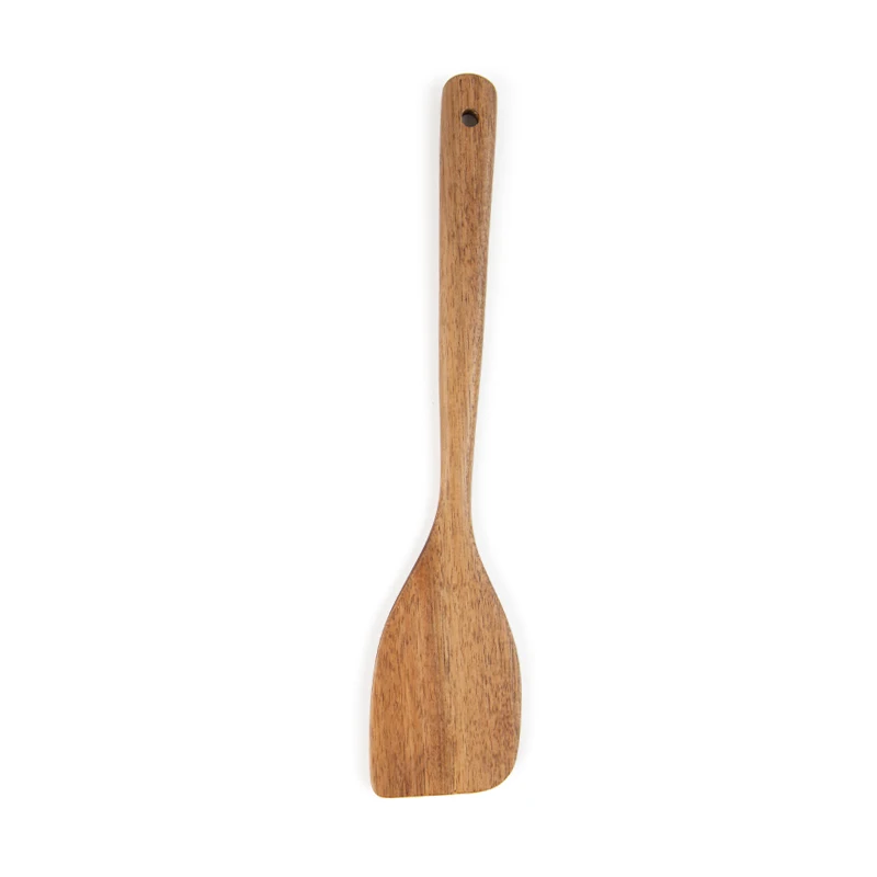 OEM Factory 2pcs Natural Acacia Wood Flat Spoons and Spatula Cooking Utensil Sets for Kitchen Use