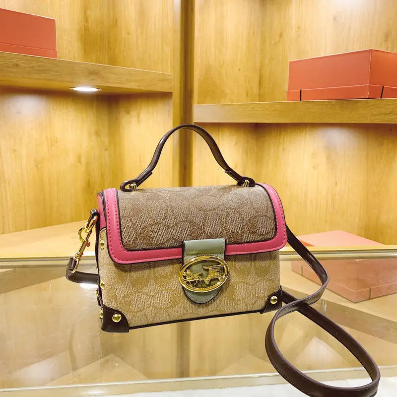 2024 Ins Hot Selling High Quality Vintage Printed Letter Tote Large Capacity Single Shoulder Crossbody Bag Large Square Bag