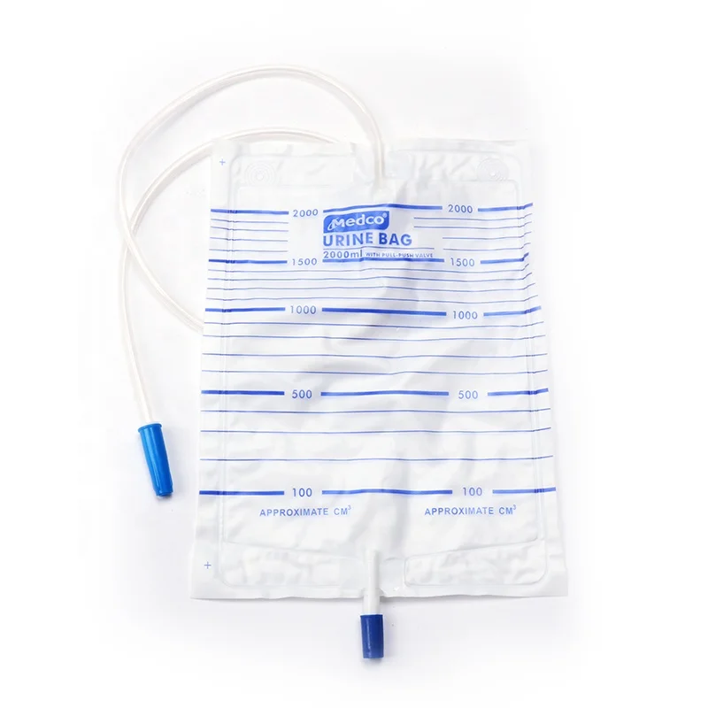 Disposable 2000ml urine bag medical transparent drainage collection bag With CE ISO Approved