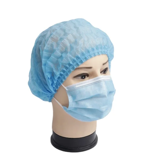 Surgical Mob Cap Disposable Hair Nurse Caps Non-woven Medical Strip Clip Net