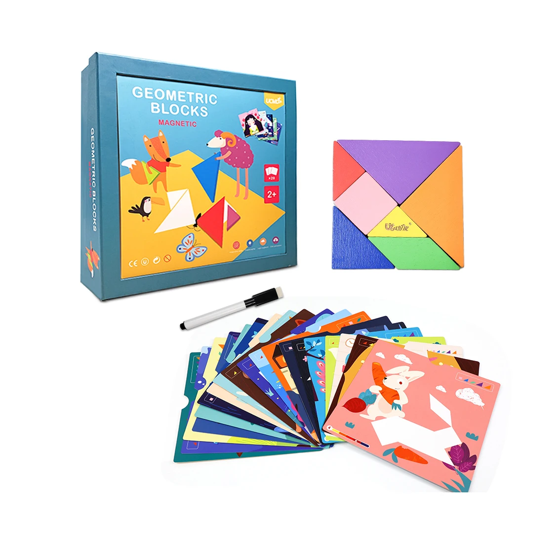 UCMD Wooden Kids Toys Online Lovely Children Game Board Indoor Cartoon Magnetic Puzzle Games