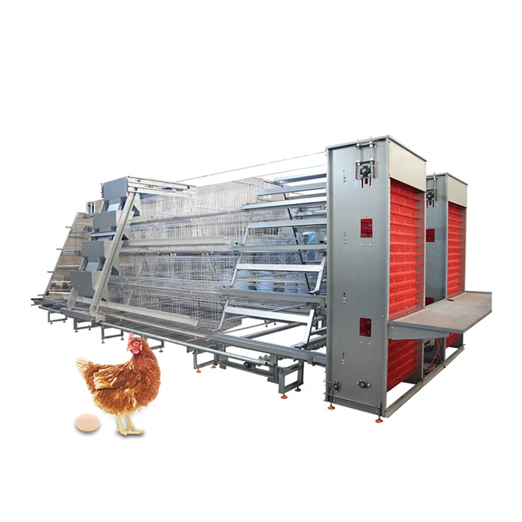 H Type Automatic Chicken Equipment Battery Cage System For Egg Laying Poultry Farming