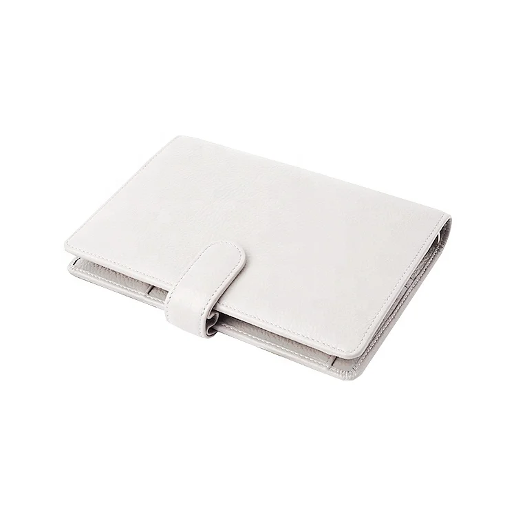Ring Binder Portfolio Binder 6 Silver Hot Sale Full Grain Cow Genuine A5 Leather Ring Outline Notebook Leather Planner Winbond