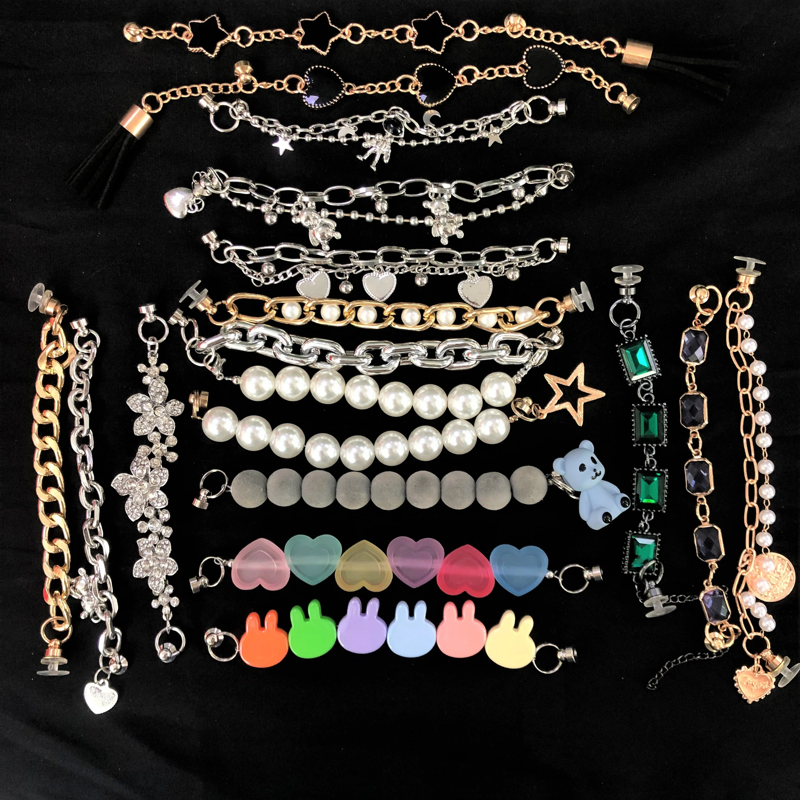 1 Pcs Fashion Jewelry DIY Shoe Decoration Accessories Bling Rhinestone New Sneaker Chains Buckle Croc Shoes Charms For Croc Clog