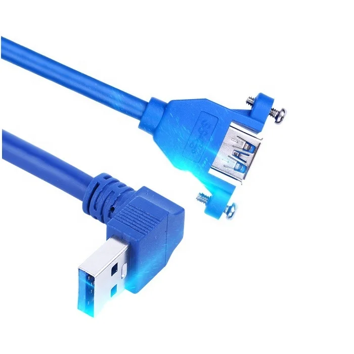 Charging USB 3.0 A Male 90 degree to USB 3.0 Female cable for Data Transfer and Charging 5Gbps USB 3.0 Cable