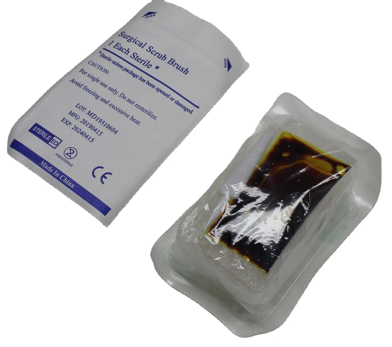 PVP-I Surgical Scrub BRUSH brush with sponge/nail cleaner  Dry Sterile Surgical Scrub BRUSH