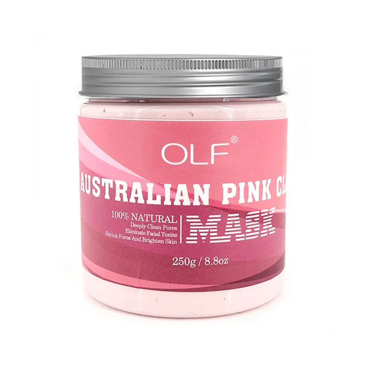 Private Label All Natural Exfoliating Pink Clay Pore Refining Clay Facial Mask
