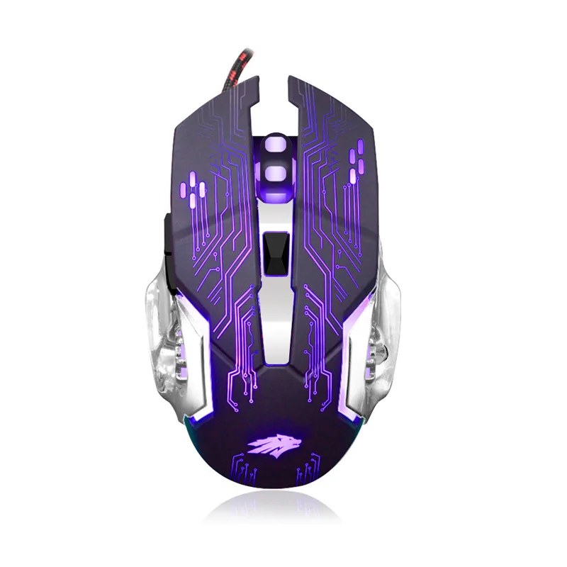 Factory supplier Wired Drivers USB 6D Gaming Mouse With RGB LED Light For Gamers
