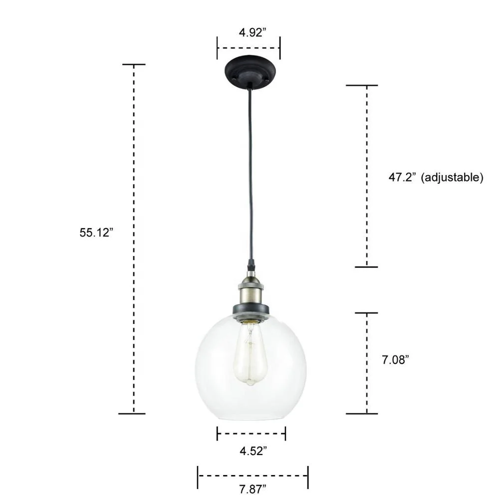 Modern Glass Pendant Lights Industrial Style Pendant Lamp Edison Lighting hanging Dining room lamps
