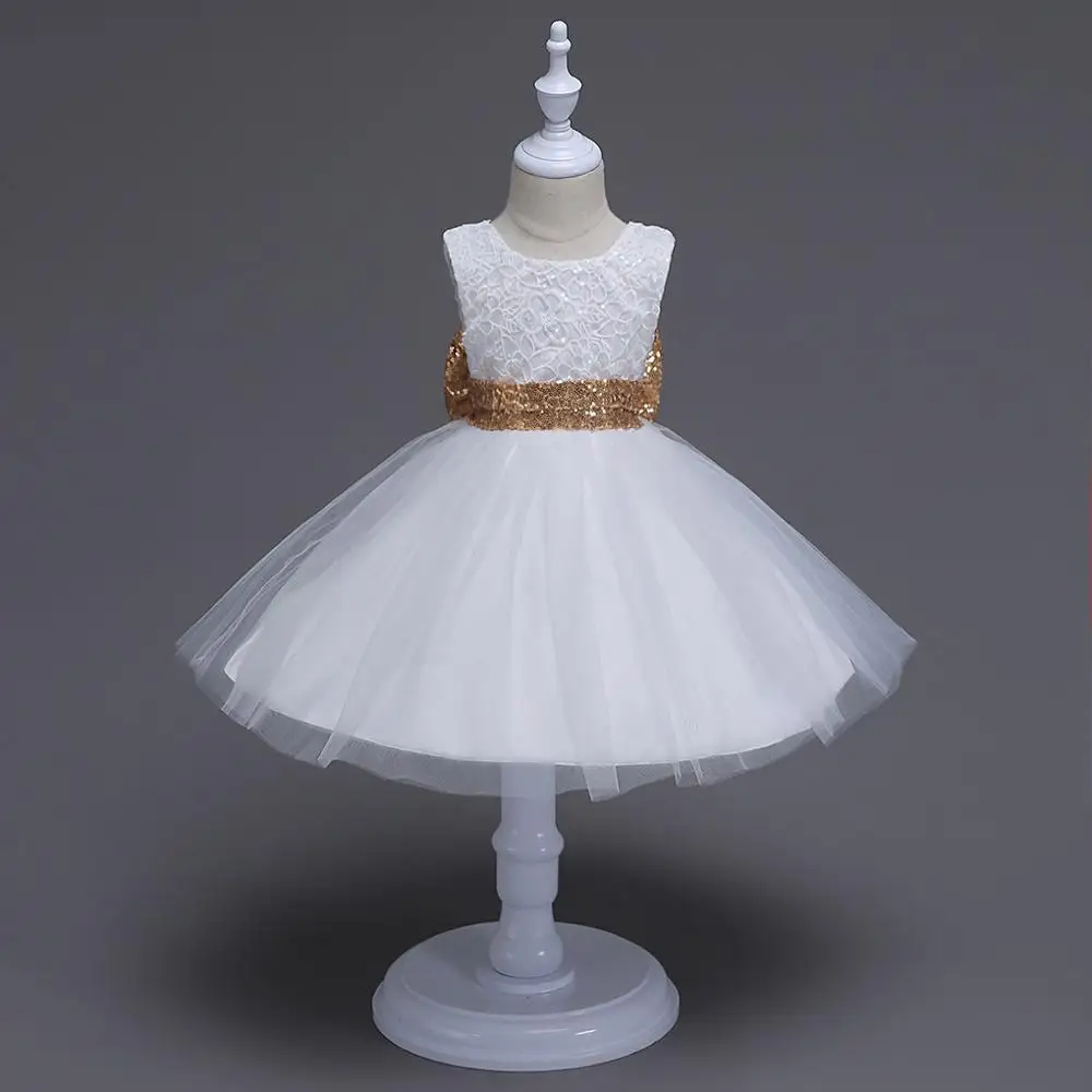 Summer Children Birthday Party Western Frock Design Lovely Baby Girl Tutu Dress High Quality White Tulle Dresses