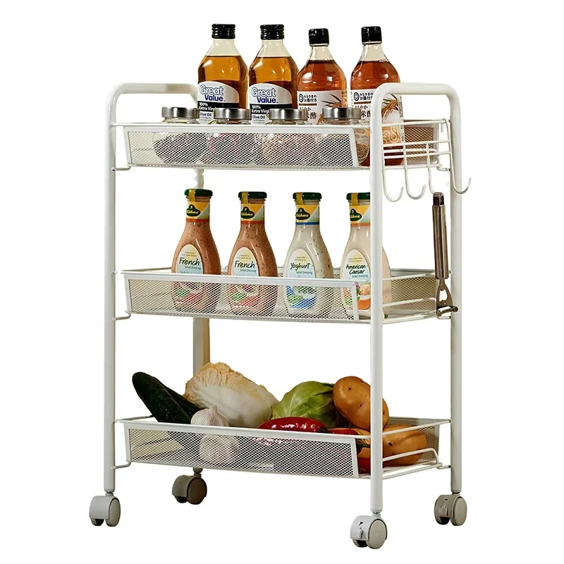 3-tier sky cart two sections storage cart