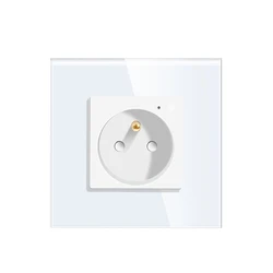 TAWOIA Unique Tempered Waterproof Glass 86MM Smart Home 16A Socket French Type  Wifi Socket with Grounding
