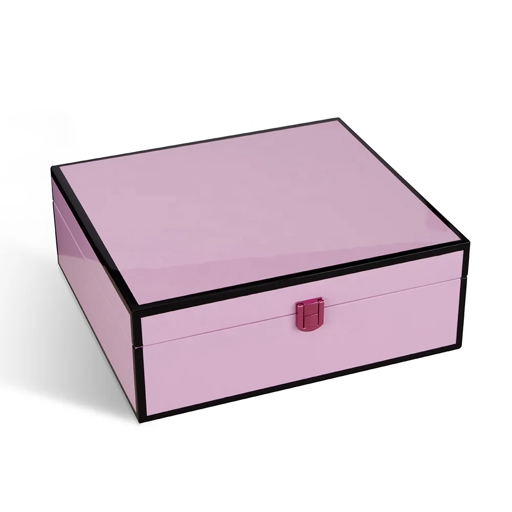 Factory Price Top Grade European Style MDF Wooden Jewelry Box Storage Box With Lock