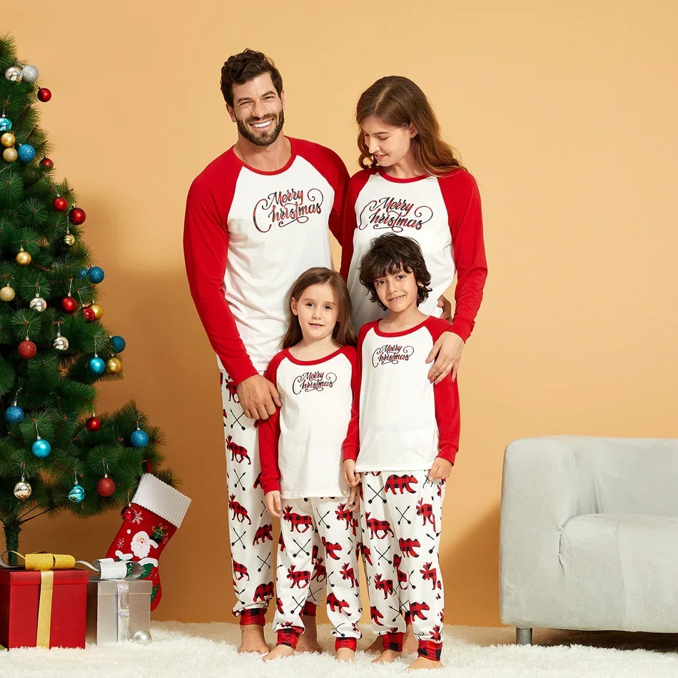 
Hot Sale Kids Pajamas Set Long Sleeve Family Christmas Matching Clothing Cartoon Pyjamas Home Clothe Suits Women'S Sleepwear 